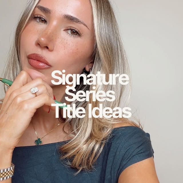 SIGNATURE SERIES TITLE IDEAS 💖📁📌 because creating a strong title that can *actually* help you stand out & that *actually* encompasses what makes your series different is half the battle!!

but I’m here to help 🧚🏼‍♀️ Let me know if any of these titles stood out to you & if not, pleaseee lmk what kind of content you create / what your series is so that I can help you come up with a strong title 😇