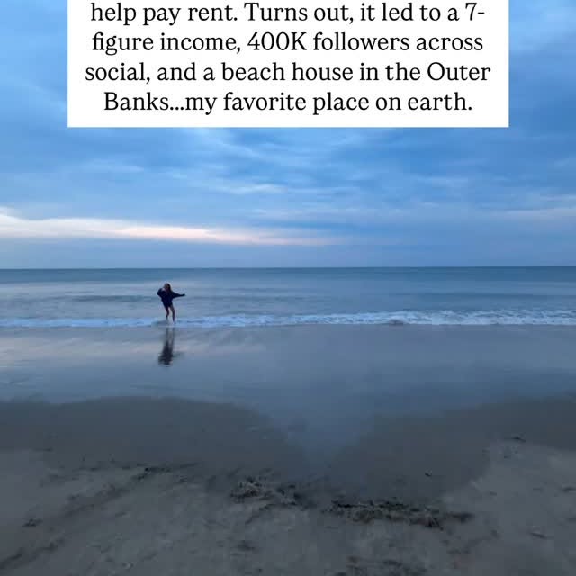 Back in the 1970s, my grandparents bought 2 lots on Mile Post 7 in Kill Devil Hills, NC 🌾 Back when the Outer Banks was mostly sand dunes and beach grass.

In 1978, they built a little beach cottage (as my Grandma would say) on one of those lots.

It became our family’s anchor.

Summers with cousins, trips with friends, and later visits with my own little family 🫶

But in June 2022, everything changed.

My Grandma Kitty, the matriarch of our family and the woman who made me feel safe, seen, and deeply loved, went to be with Jesus.

The house went into a trust & my husband & I couldn’t afford to buy it.

Especially with all the repairs it needed.

On the drive home, I asked my dad, “If I could save enough for the empty lot next door could we buy it?”

He said yes as long as no one else in the family wanted it, but none of us really believed it.

Still, I couldn’t bear to let go of this beach. This house. This legacy.

So I grieved the only way I knew how: I buried myself in work.

Never in a million years did I expect what happened next.

A few months later, my husband (who tracks our finances because money is not my thing) noticed something strange: my income wasn’t matching my hours and hours and hours of work.

And as we discussed it on the couch I suddenly remembered a old VA of mine had set up a separate Stripe account with a separate email address for one of my offers…

After searching Gmail and resetting passwords I logged in & there it was…

The exact amount we needed for the down payment.

So in 2024…

We bought the lot.
We found a builder.
And now, @kittyscottageobx is here 🫶

We’ve been here a week & we’ll spend most of June in this space that means everything to me.

The Outer Banks has always felt like home.

And now…we have one of our own.

A place to rest, host, & slow down.

A piece of my grandparents’ legacy.

And the beginning of a new one.

And it’s all because I took a chance and started a little social media business 10 years ago today. 

So let this be your sign to bet on yourself. Do something that lights you up. Share your passion. And show up with a servant heart.

I’m cheering you on so hard, friend 🫶