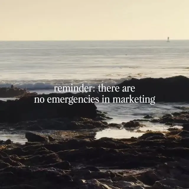No one is in the ER because a Reel didn’t post. No one is calling 911 because a caption needs edits.

The email can wait.
The launch can breathe.
The Slack message does not require a stress spiral.

We are not trauma surgeons.
We are storytellers.
We get to wake up every day and build brands.
We get to sit in brainstorms.
We get to obsess over fonts, lighting, and story arcs.
We get to create.

This is strategy. This is impact. But it’s also supposed to be fun.

Take a breath, go outside & touch grass. 🌴

#marketinggirly #marketingagency #contentcreators #marketing101