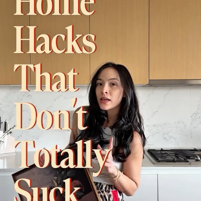 A PSA that art in your kitchen will fullllly elevate your decor game. All you need to use are the Velcro command hooks because we aren’t damaging our backsplash mmmmk?! 

I have it all linked for you if you want, just comment SHOP an I’ll send it over.